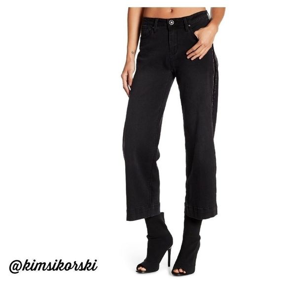 NEW Seven7 High‎ Rise Gaucho Tuxedo Jeans Size 8 - Picture 1 of 12